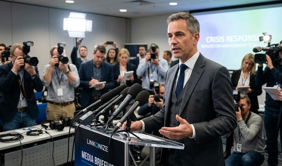 How Linkonize Handles Media Pressure During an Active Crisis Spokesperson Strategy Explained
