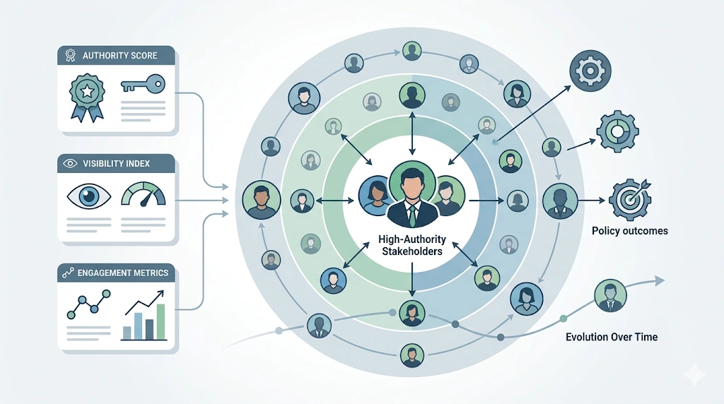 How are power dynamics visualised within stakeholder mapping models