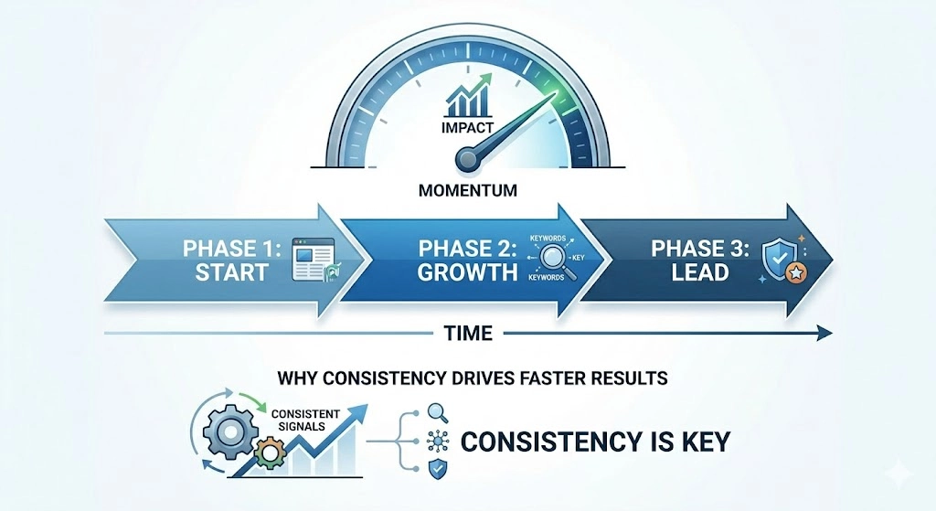 How quickly does a media relations retainer influence search visibility