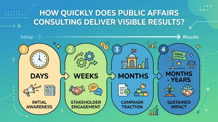 How quickly does public affairs consulting deliver visible results