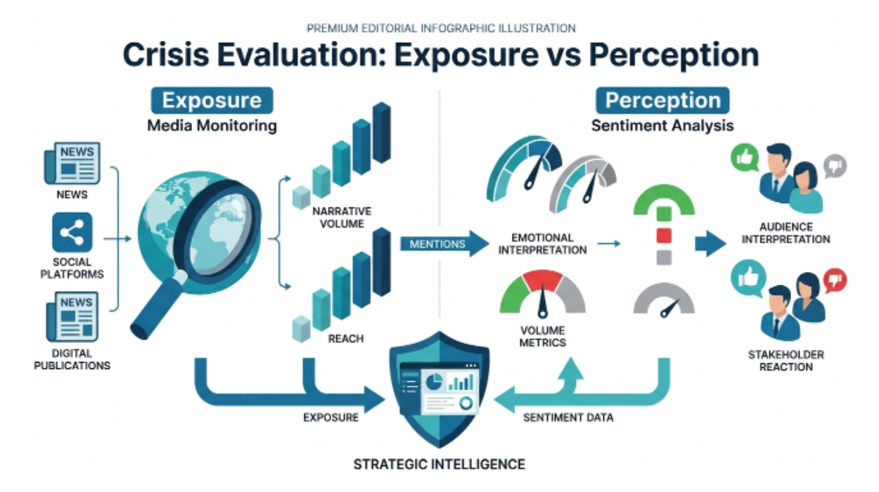 Sentiment Analysis Compare with Media Monitoring for Crisis Evaluation