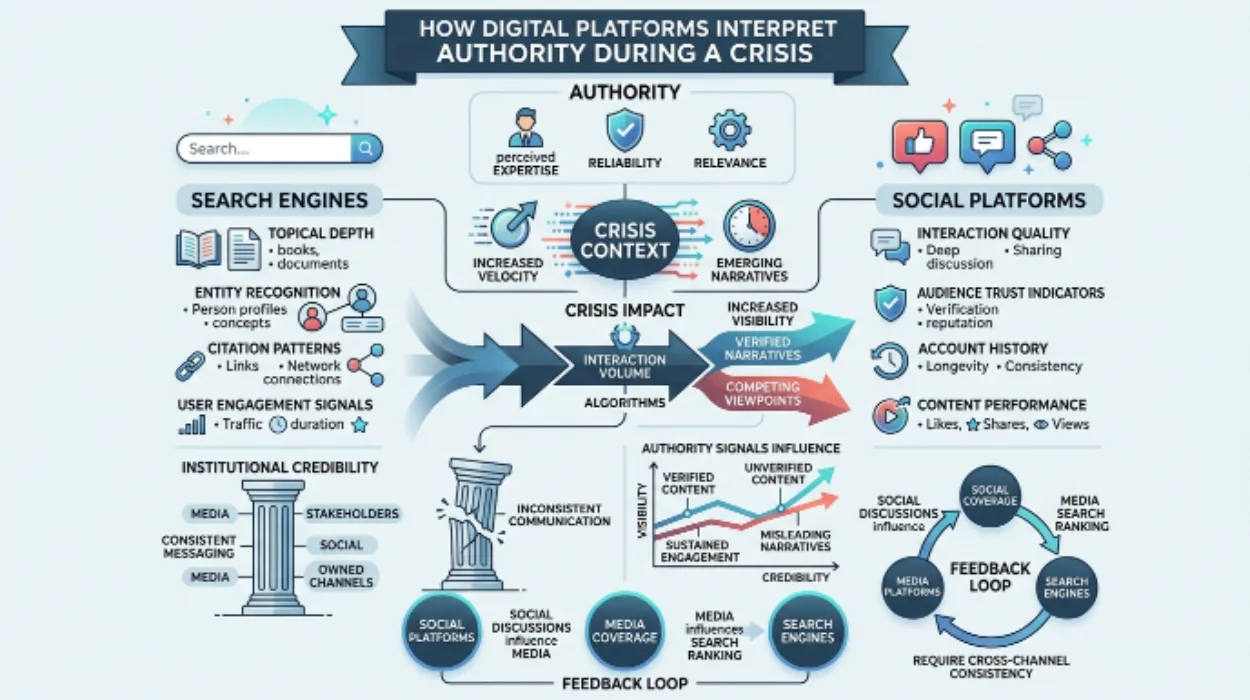 Social Platforms and Search Engines Interpret Authority During a Crisis