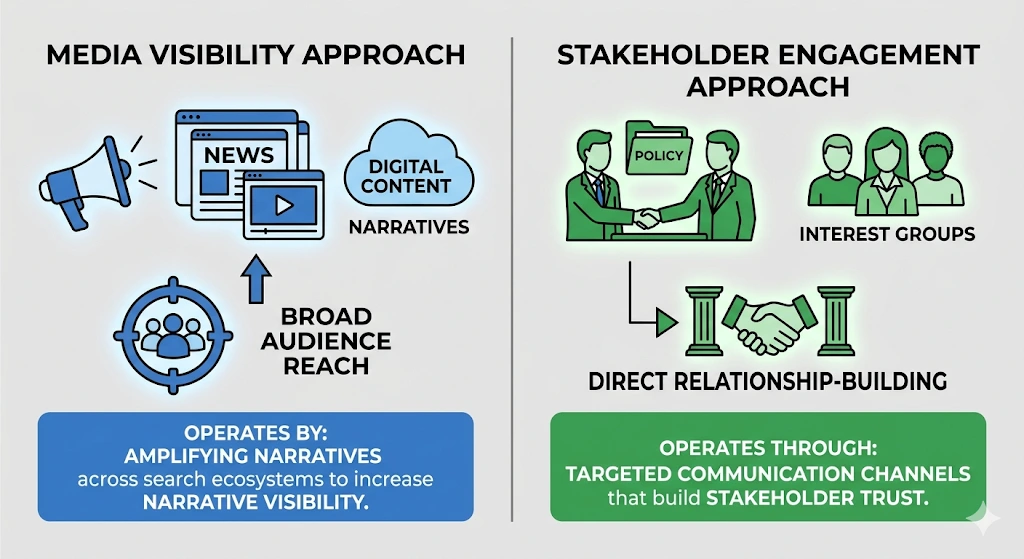 What Are the Strengths and Limitations of Media Visibility Versus Stakeholder Engagement Approaches