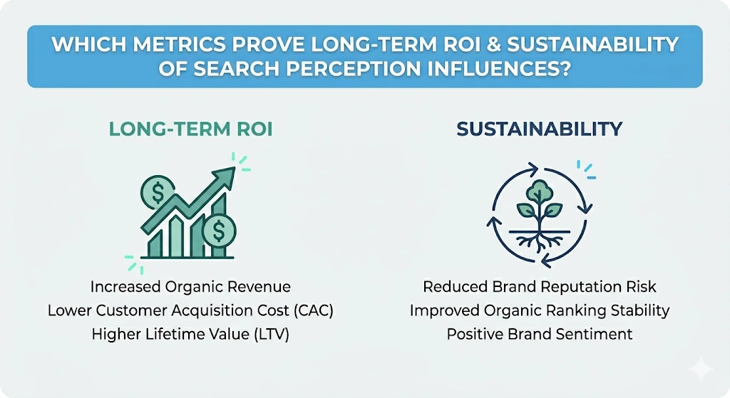 Which Metrics Prove the Long-Term ROI and Sustainability of Search Perception Influences