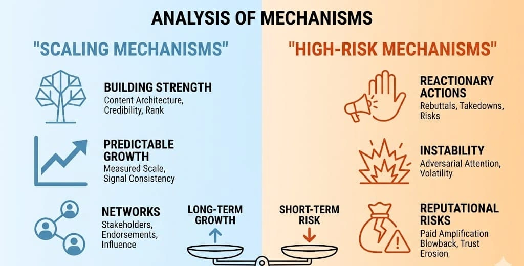 Which mechanisms scale effectively and which expose institutions to highest risk