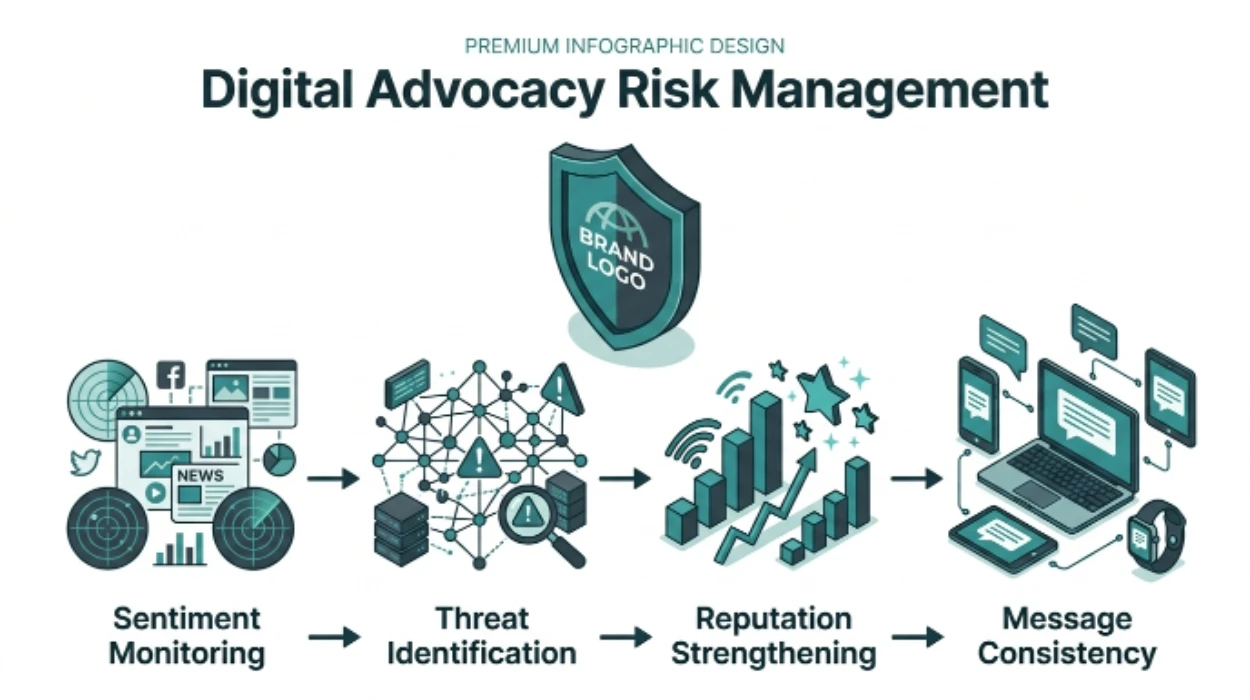 Which risk management capabilities should a digital advocacy consultancy provide