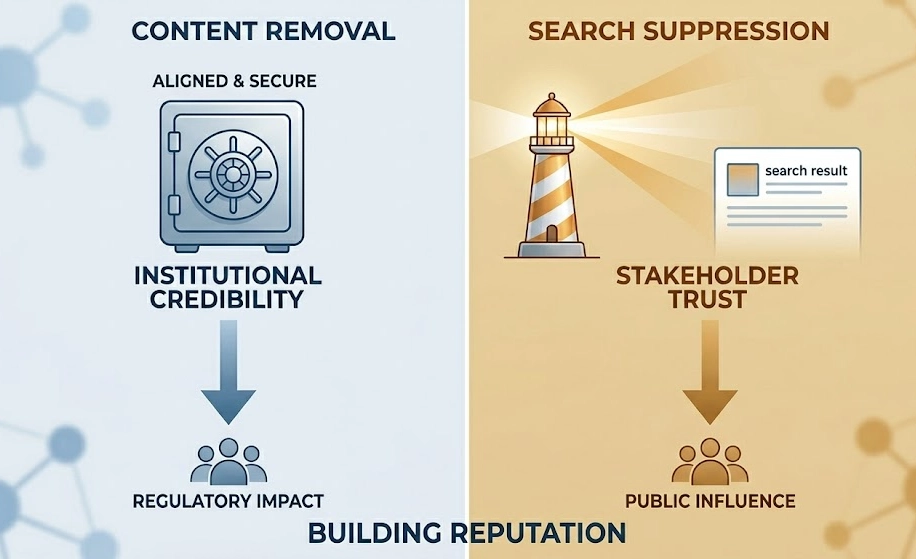 Which strategy better supports stakeholder trust and institutional credibility