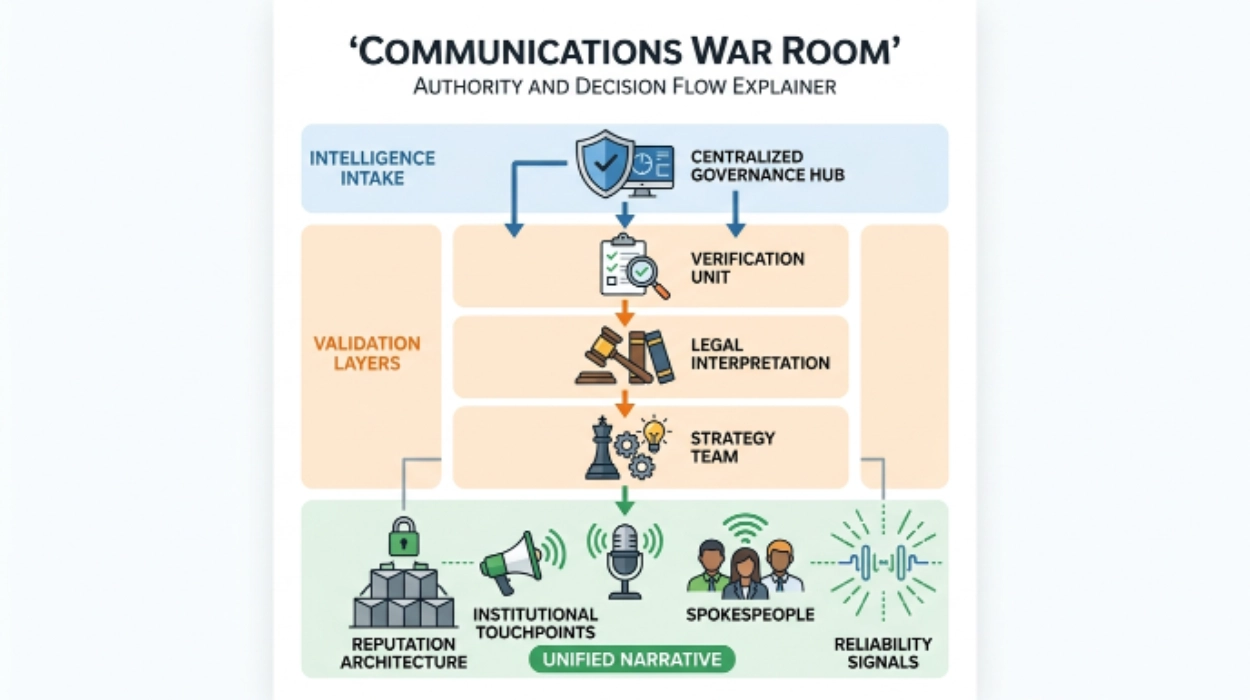 communications war rooms structure authority and decision flow