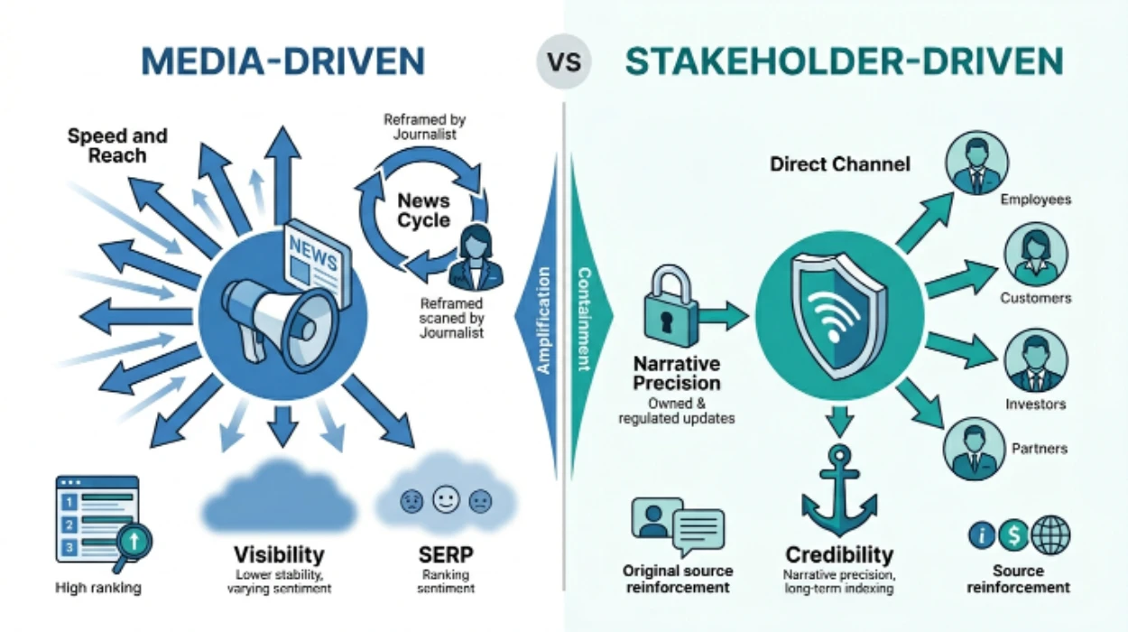 media-driven and stakeholder-driven approaches influence narrative visibility