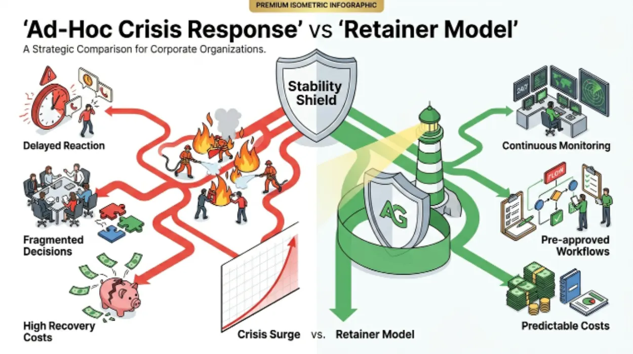 retainer model more cost-effective than ad-hoc crisis response for UK organisations