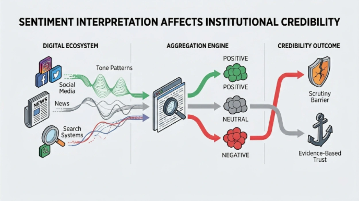 sentiment interpretation affect institutional credibility